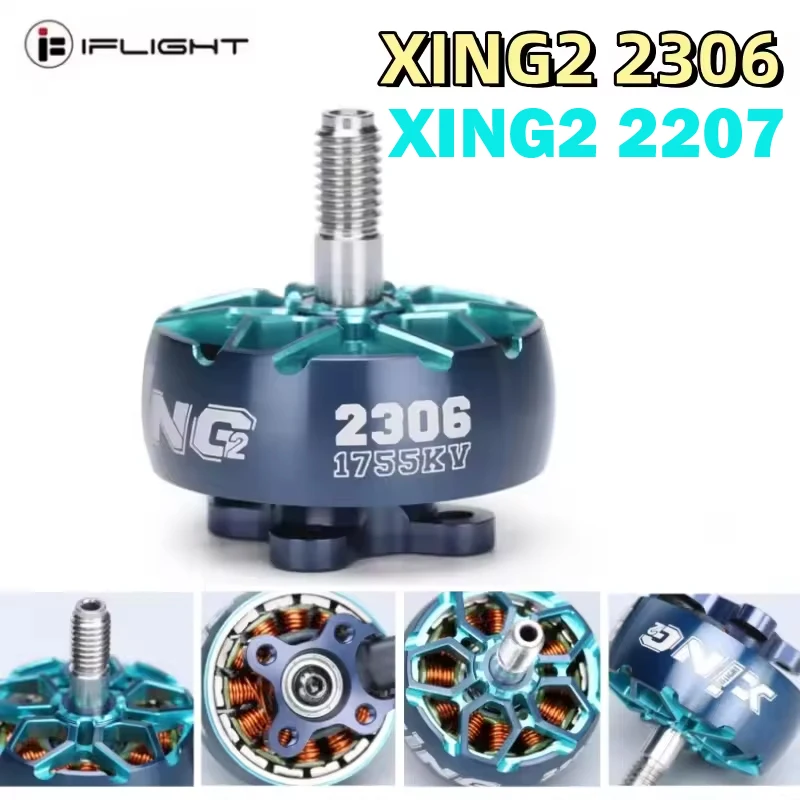 iFlight XING2 XING V2 2207 / 2306 1755 / 1855 / 2555 / 2755KV 4-6S Brushless FPV Motor with 5mm Shaft for RC FPV Drones
iFlight XING2 XING V2 2207 / 2306 1755 / 1855 / 2555 / 2755KV 4-6S Brushless FPV Motor with 5mm Shaft for RC FPV Drones