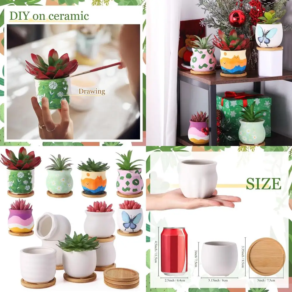 DIY Ceramic Succulent Pots, 18pcs 3.5 Inch Paintable Unpainted Bisque Flowerpots with Drainage Holes for Craft Kit
DIY Ceramic Succulent Pots, 18pcs 3.5 Inch Paintable Unpainted Bisque Flowerpots with Drainage Holes for Craft Kit