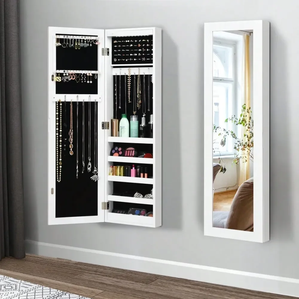 Wall Door Mounted Mirrored Jewelry Cabinet Organizer Storage W LED Light White
Wall Door Mounted Mirrored Jewelry Cabinet Organizer Storage W LED Light White