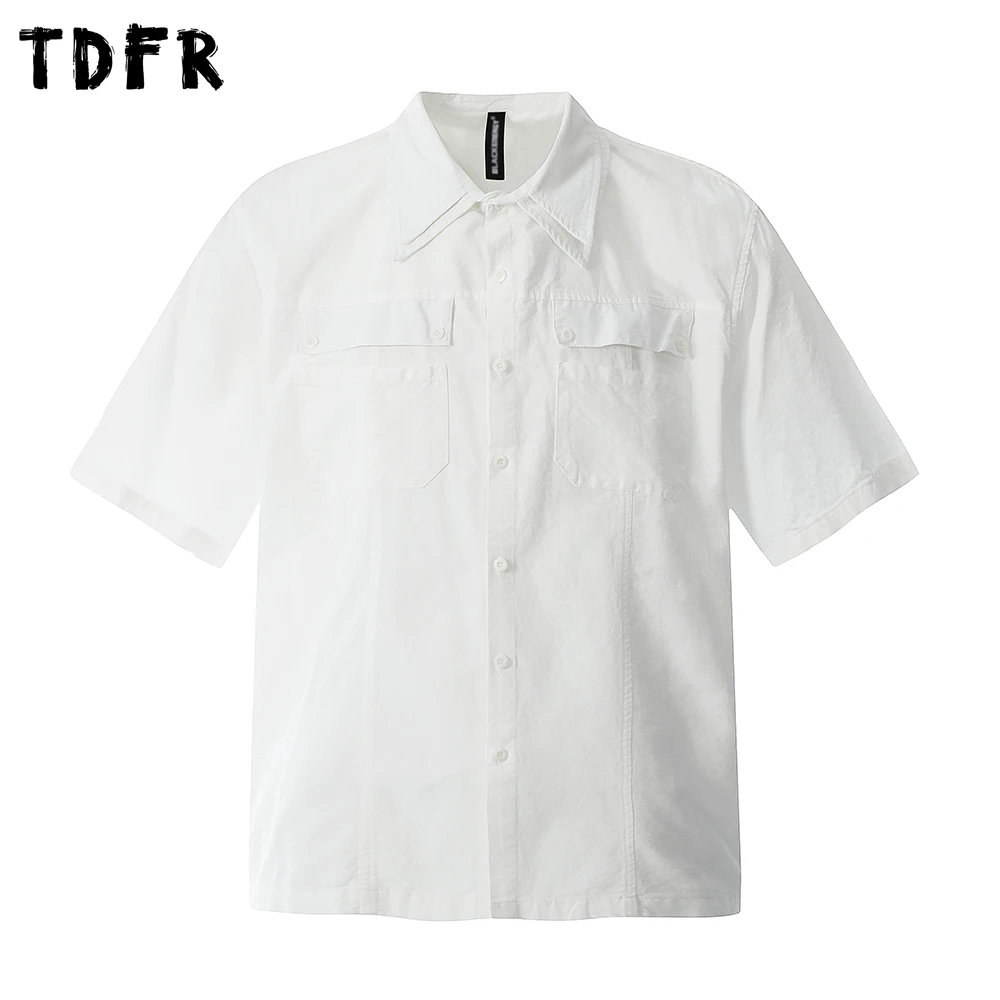 Pocket Cargo Short Sleeve Shirts Mens Solid Color Summer Retro Streetwear Loose Single Breasted Lapel Cotton Shirts Men
Pocket Cargo Short Sleeve Shirts Mens Solid Color Summer Retro Streetwear Loose Single Breasted Lapel Cotton Shirts Men