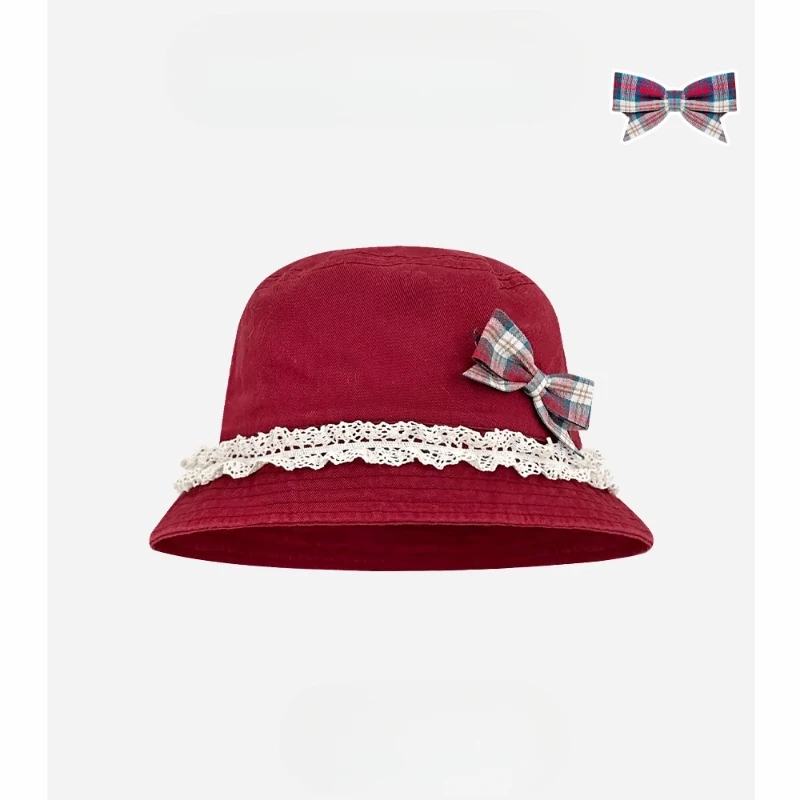 New Sweet Plaid Bow Lace Edge Bucket Hat Spring and Summer Versatile Casual Sunshade Panama Bob Cap for Women's
New Sweet Plaid Bow Lace Edge Bucket Hat Spring and Summer Versatile Casual Sunshade Panama Bob Cap for Women's
