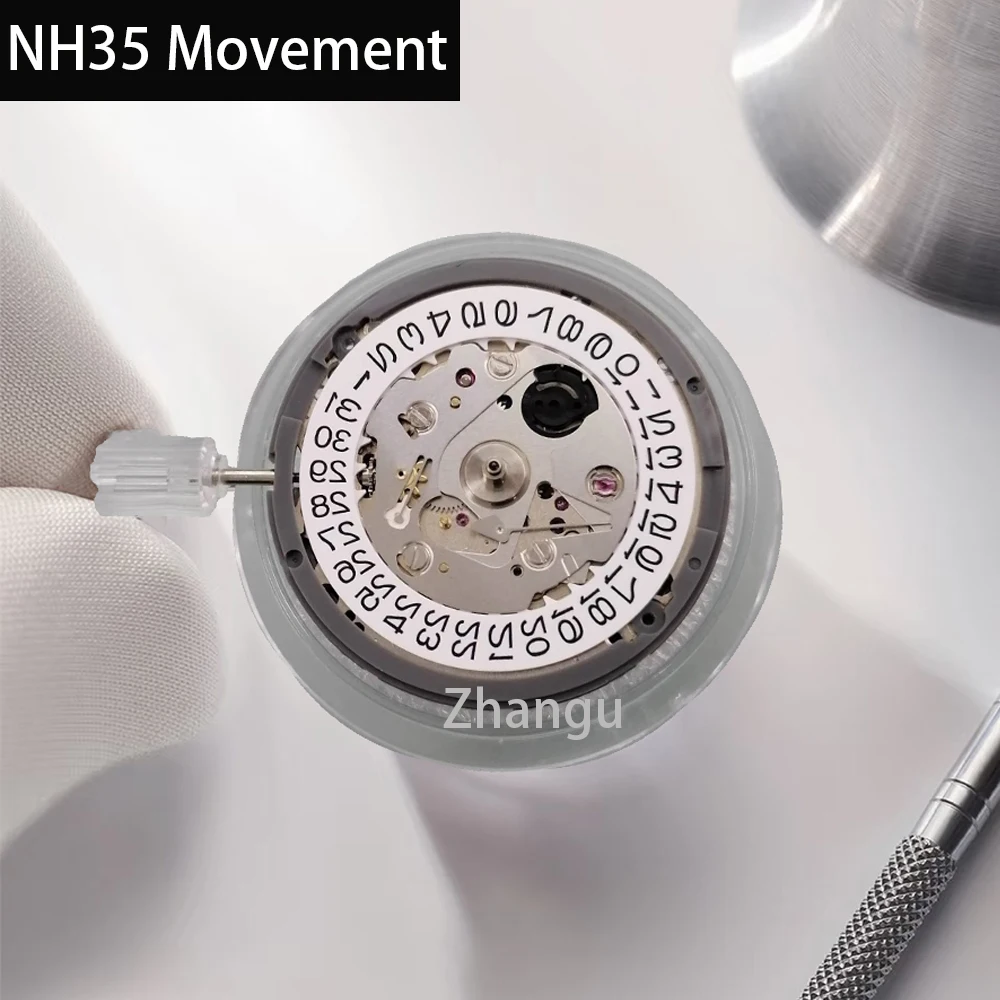NH35 Automatic Mechanical Movement High Accuracy 24 Jewels Mod Watch Replacement NH35A Date at 3:00
NH35 Automatic Mechanical Movement High Accuracy 24 Jewels Mod Watch Replacement NH35A Date at 3:00