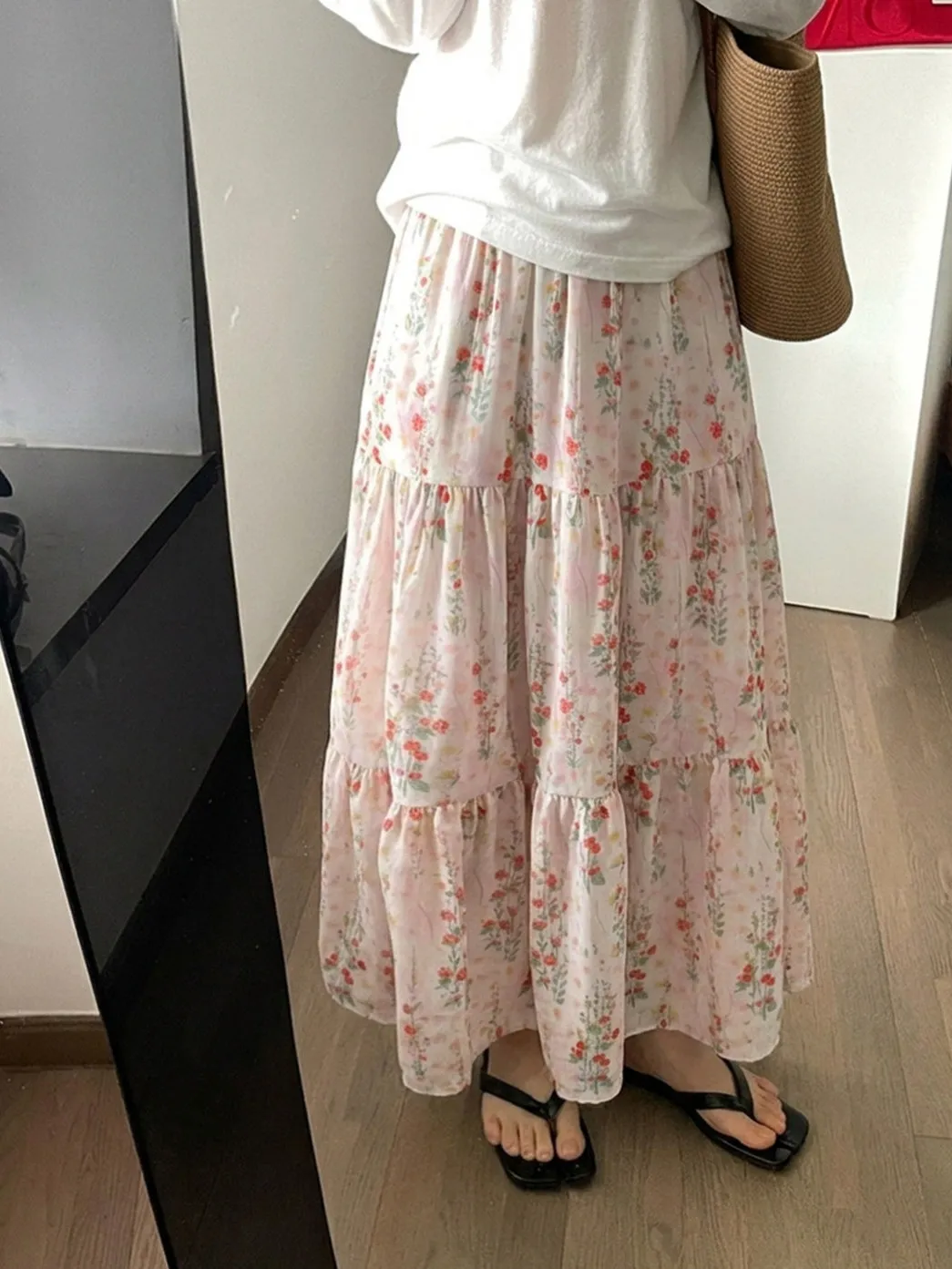 Kumikumi Gentle Wind Floral Elastic Waist A-Line Midi Skirt Women's Summer Loose Slimming Skirts Half-length Skirts
Kumikumi Gentle Wind Floral Elastic Waist A-Line Midi Skirt Women's Summer Loose Slimming Skirts Half-length Skirts