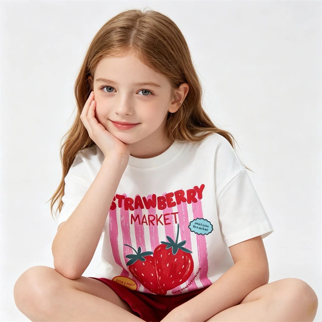 Strawberry TShirt Girls Child Cute Short Sleeve Cotton Thin Round Neck Pullovers Kids Simple All-match Tees New Baby Clothes
Strawberry TShirt Girls Child Cute Short Sleeve Cotton Thin Round Neck Pullovers Kids Simple All-match Tees New Baby Clothes