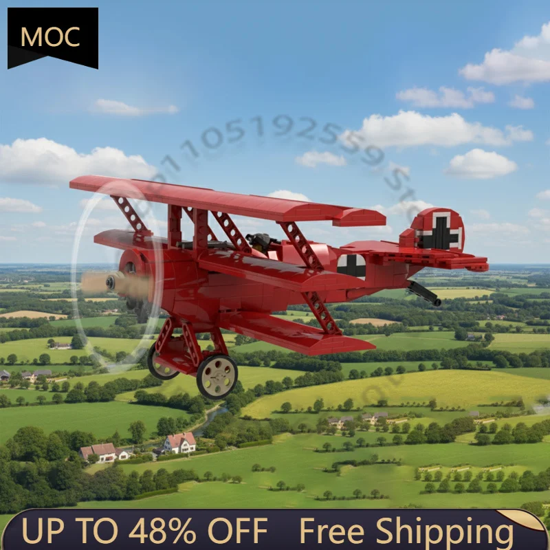 608 PCS War series Fokker DR.1 "Red Baron" MOC Customize Modular Building Block Brick Technology Simple DIY Festival Toy Gift
608 PCS War series Fokker DR.1 "Red Baron" MOC Customize Modular Building Block Brick Technology Simple DIY Festival Toy Gift