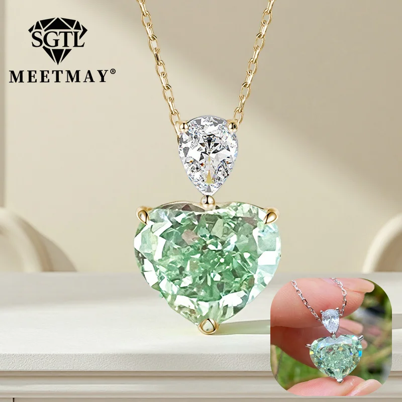 S925 sterling silver plated platinum heart-shape mint green sparkle ice cut zircon pendant necklace for women fine jewelry gifts
S925 sterling silver plated platinum heart-shape mint green sparkle ice cut zircon pendant necklace for women fine jewelry gifts