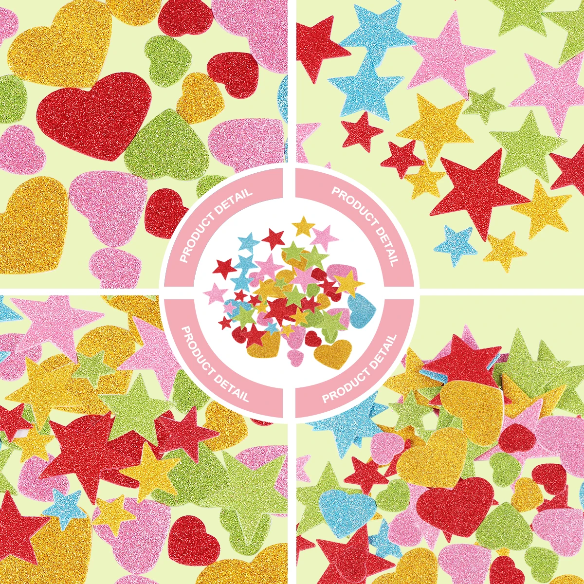 100pcs Pentagram Heart Sticker Glitter Wall Decal Removable Diy Decor Home Kids Kindergarten Classroom Smooth Surfaces Mixed
100pcs Pentagram Heart Sticker Glitter Wall Decal Removable Diy Decor Home Kids Kindergarten Classroom Smooth Surfaces Mixed