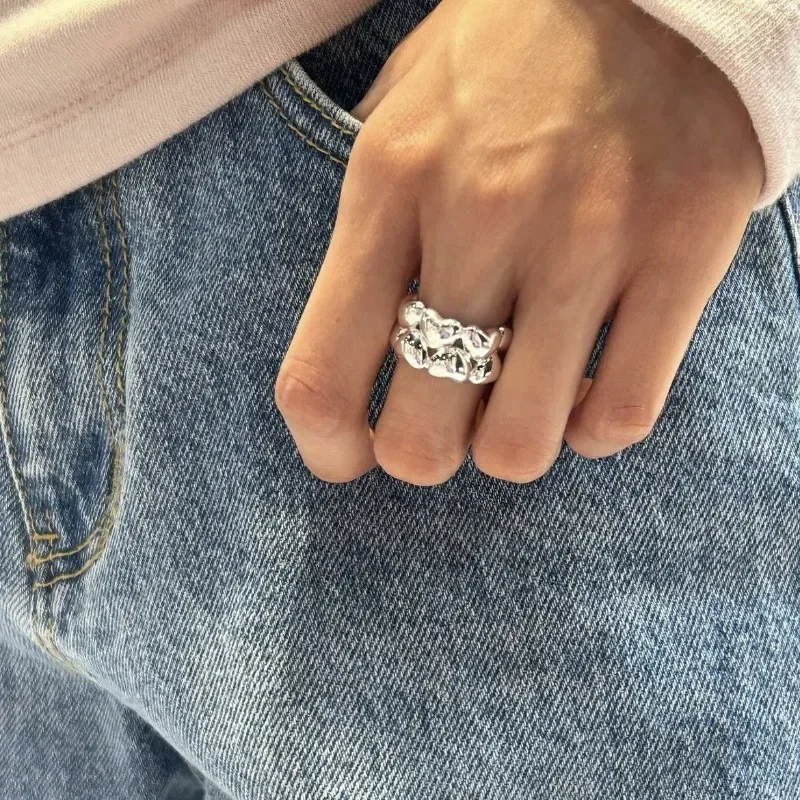 925 Sterling Silver Chic Geometric Double-layer Heart Love Opening Ring for Women Fine Jewelry Minimalist Accessories
925 Sterling Silver Chic Geometric Double-layer Heart Love Opening Ring for Women Fine Jewelry Minimalist Accessories