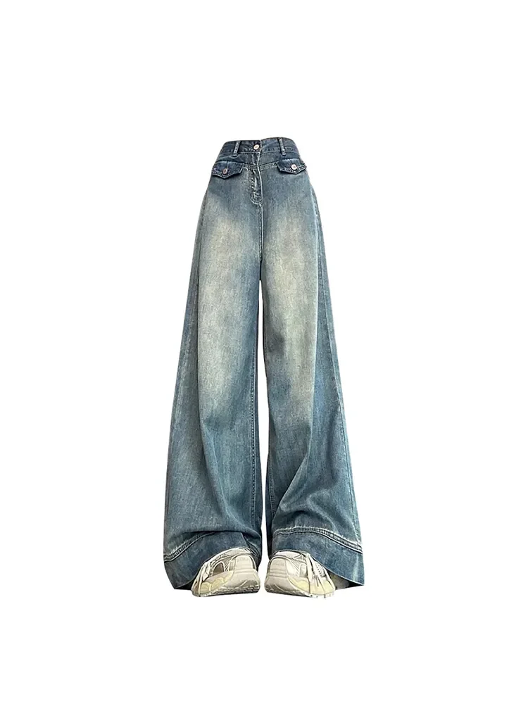 Women Blue Baggy High Waist Jeans Pants Korean 2000s Y2k 90s Aesthetic Oversize Wide Leg Denim Pants Vintage Trashy Clothes 2023
Women Blue Baggy High Waist Jeans Pants Korean 2000s Y2k 90s Aesthetic Oversize Wide Leg Denim Pants Vintage Trashy Clothes 2023