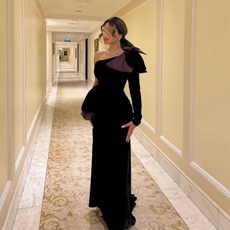 Thinyfull Women Mermaid Prom Evening Dresses Saudi Arabia One Shoulder Velvet Party Dress Sexy Cocktail Prom Gowns Customized
Thinyfull Women Mermaid Prom Evening Dresses Saudi Arabia One Shoulder Velvet Party Dress Sexy Cocktail Prom Gowns Customized
