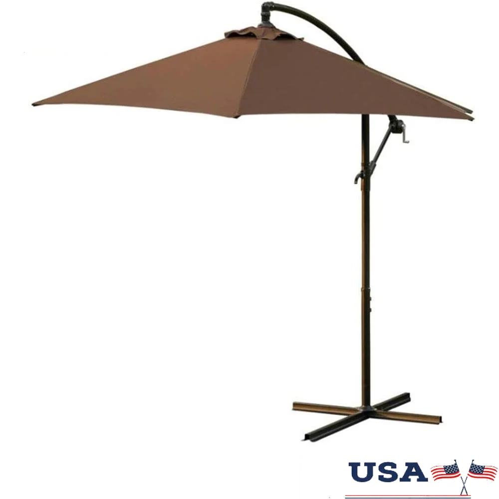 10 Ft Offset Cantilever Umbrella Outdoor Patio Sunshade Hanging Umbrella Crank Design Cross Base Durable Fabric Iron Frame
10 Ft Offset Cantilever Umbrella Outdoor Patio Sunshade Hanging Umbrella Crank Design Cross Base Durable Fabric Iron Frame