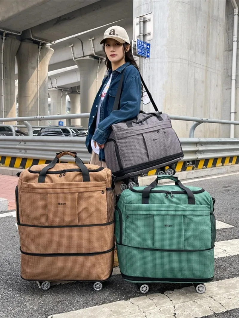 Large Capacity Double Expandable Rolling Travel Bag Oxford Foldable Wheeled Duffle Multi-purpose Commute Luggage Storage Handbag
Large Capacity Double Expandable Rolling Travel Bag Oxford Foldable Wheeled Duffle Multi-purpose Commute Luggage Storage Handbag