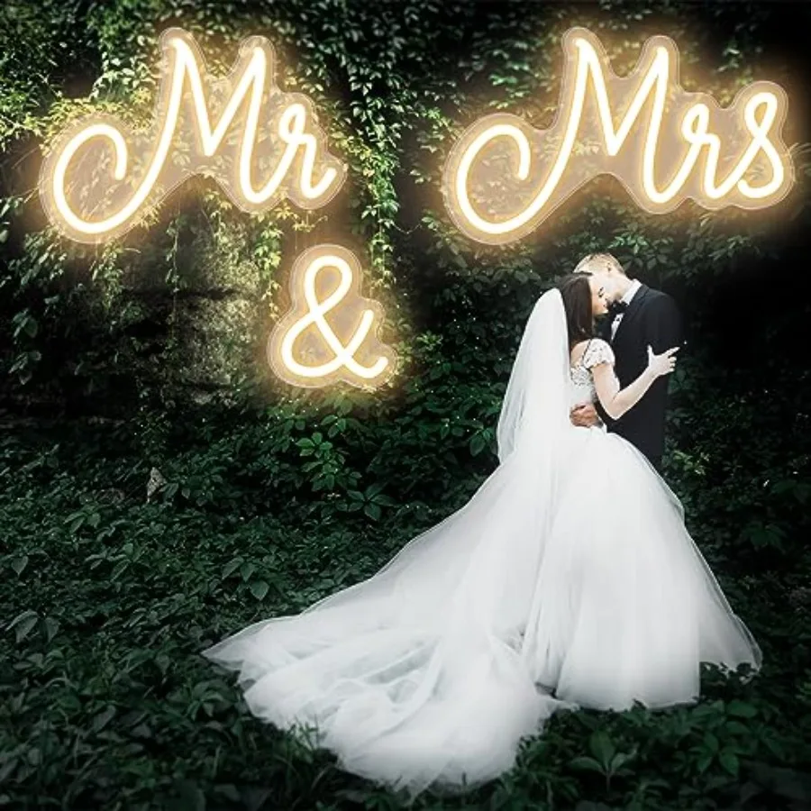 Mr and Mrs Neon Sign for Wedding Neon Light LED Backdrop Wall Decor USB Wedding Reception Decoration Gifts for Anniversary Enga
Mr and Mrs Neon Sign for Wedding Neon Light LED Backdrop Wall Decor USB Wedding Reception Decoration Gifts for Anniversary Enga