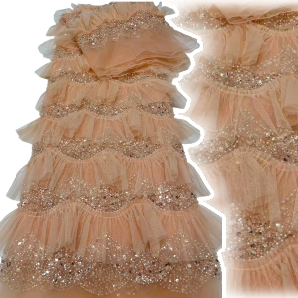 Elegant French Mesh Beads Embroidery Sequins Net Lace High QualityAfrican Beaded Tulle Lace Fabrics For Wedding Dresses TP1546
Elegant French Mesh Beads Embroidery Sequins Net Lace High QualityAfrican Beaded Tulle Lace Fabrics For Wedding Dresses TP1546