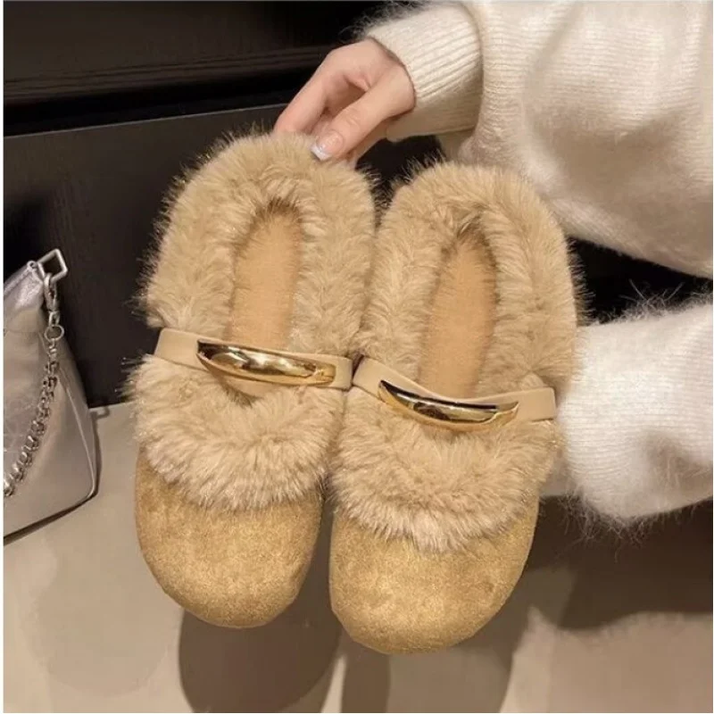 Plush Shoes for Women Slip on Cotton Slippers Autumn Winter Fashion Soft Sole Mary Janes Furry Loafers Comfortable Zapatos Mujer
Plush Shoes for Women Slip on Cotton Slippers Autumn Winter Fashion Soft Sole Mary Janes Furry Loafers Comfortable Zapatos Mujer