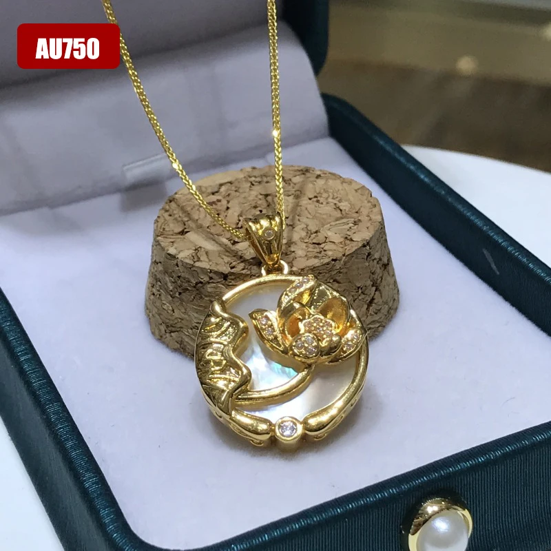 18K Gold Lotus Pendant VVS1 Moissanite AU750 Gold White Shell Pendant Necklace Fine Jewelry
18K Gold Lotus Pendant VVS1 Moissanite AU750 Gold White Shell Pendant Necklace Fine Jewelry