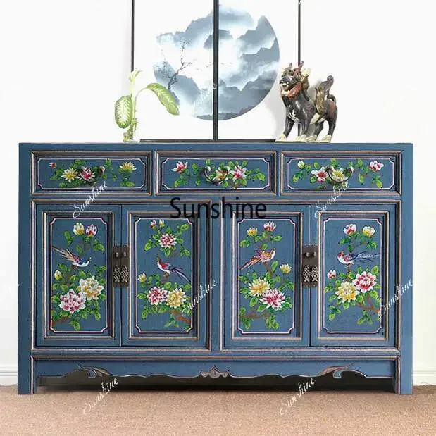 New Chinese solid wood painted old simple side cabinet
New Chinese solid wood painted old simple side cabinet
