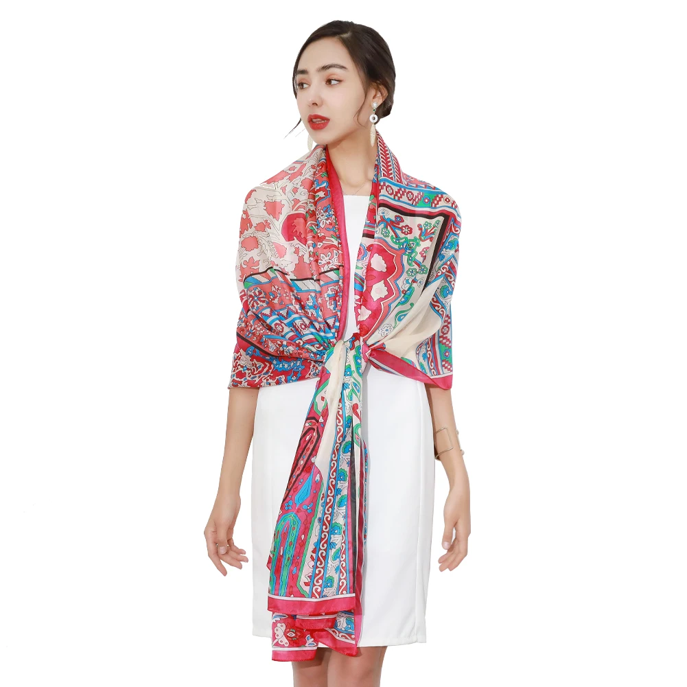 New Red Blue Silk Luxury Brand Bandana Scarf Women Fashion Designer Shawls Hijab Foulard Femme Pashmina 2022
New Red Blue Silk Luxury Brand Bandana Scarf Women Fashion Designer Shawls Hijab Foulard Femme Pashmina 2022
