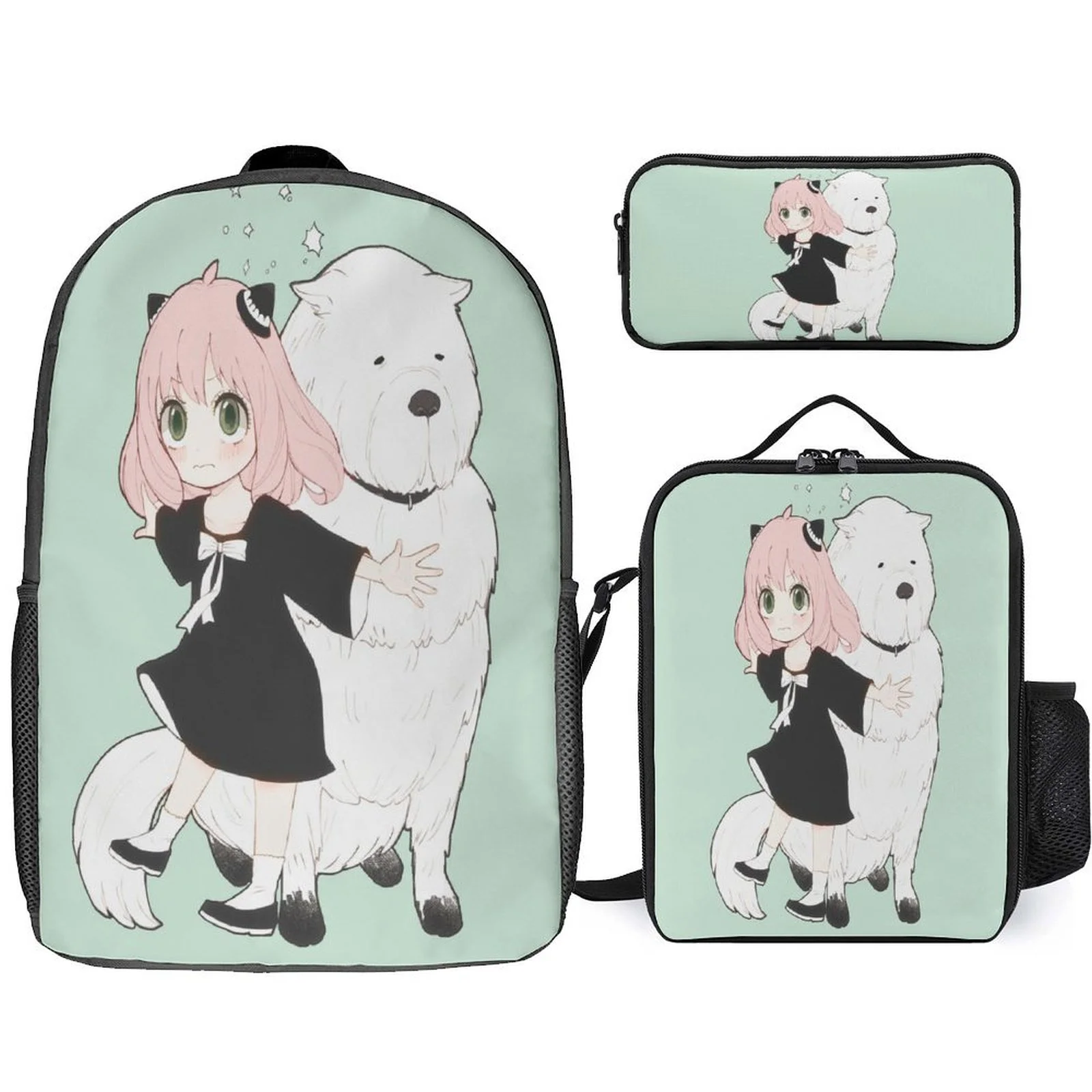 Fashion Spy Family Unisex Boy Girl Lightweight Daypack 3 in 1 Set-Large Backpack and Waterproof Lunch Tote Pencil Box for School
Fashion Spy Family Unisex Boy Girl Lightweight Daypack 3 in 1 Set-Large Backpack and Waterproof Lunch Tote Pencil Box for School