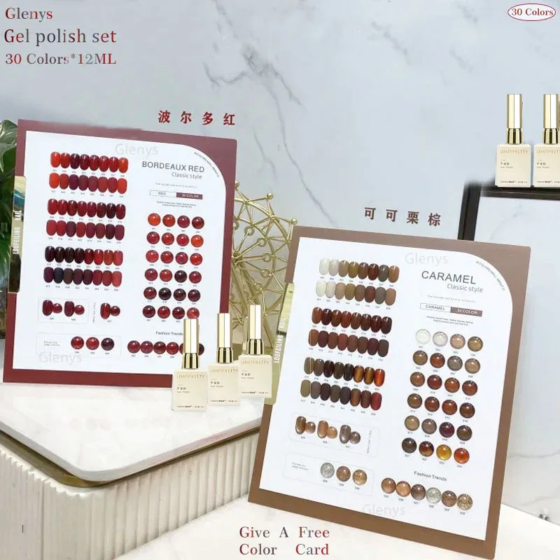 Glenys 30 color nail polish glue year-round general advanced immersion gel color matching card factory direct sales varnish
Glenys 30 color nail polish glue year-round general advanced immersion gel color matching card factory direct sales varnish