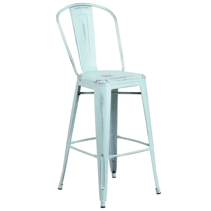 Commercial Grade 30 High Distressed GreenBlue Metal IndoorOutdoor Barstool with Back
Commercial Grade 30 High Distressed GreenBlue Metal IndoorOutdoor Barstool with Back