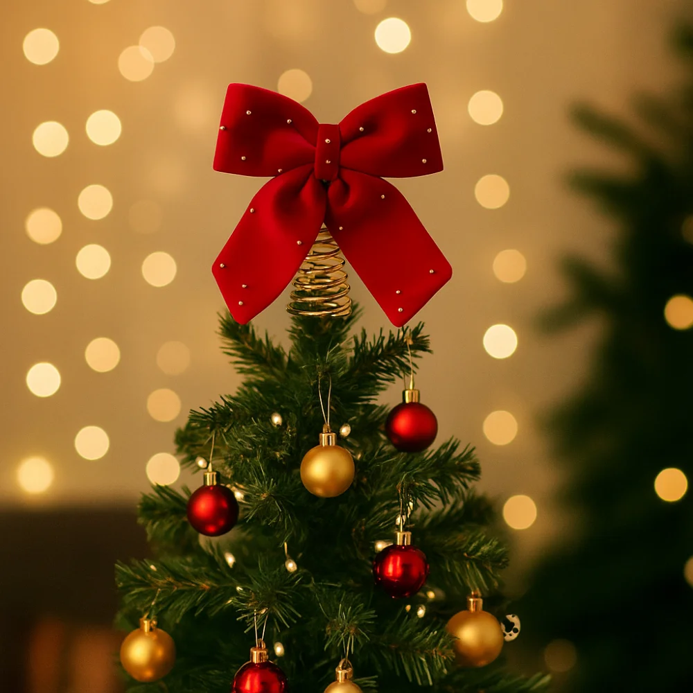 Extra-Large Christmas Tree Topper Decorative Wine Red Flocked Christmas Bow Luxurious Star Tree Topper Festive Decor
Extra-Large Christmas Tree Topper Decorative Wine Red Flocked Christmas Bow Luxurious Star Tree Topper Festive Decor