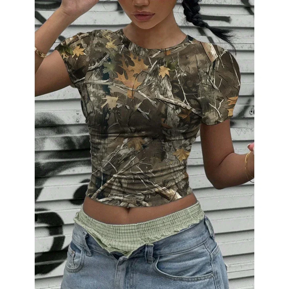 Women Summer Camouflage Leaf 3d T Shirt Outdoor Casual Personality Street O Collar Short-sleeved Oversized Clothing Tops Tee
Women Summer Camouflage Leaf 3d T Shirt Outdoor Casual Personality Street O Collar Short-sleeved Oversized Clothing Tops Tee