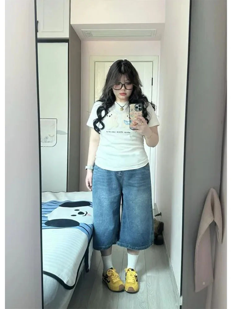 American High Street Retro Wide Leg Seven-Foot Jeans Women's Spring High Waist plus Size Slimming Loose Straight Short Jeans
American High Street Retro Wide Leg Seven-Foot Jeans Women's Spring High Waist plus Size Slimming Loose Straight Short Jeans
