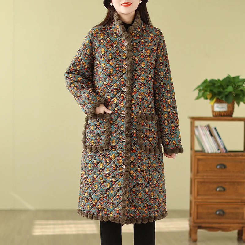 Осень-зима, свободный воротник-стойка для похудения, принт в стиле ретро, этнический Sle Fce, на подкладке, теплое хлопковое пальто средней длины
Осень-зима, свободный воротник-стойка для похудения, принт в стиле ретро, этнический Sle Fce, на подкладке, теплое хлопковое пальто средней длины