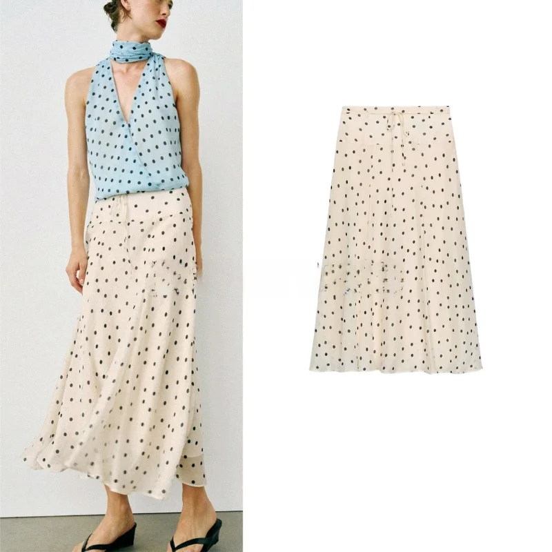 Summer New Arrival Casual Style Midi Skirt A-Line Hem Polka Dot Zipper Long Women's Fashion Polyester Fiber Printed Skirt
Summer New Arrival Casual Style Midi Skirt A-Line Hem Polka Dot Zipper Long Women's Fashion Polyester Fiber Printed Skirt