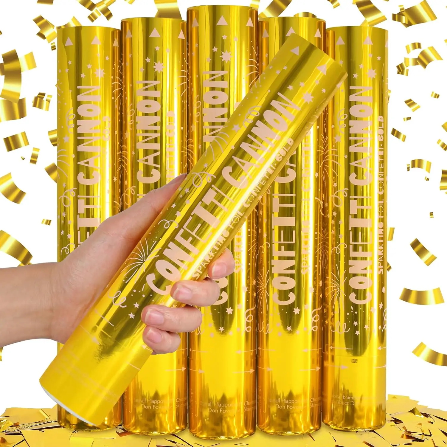 5 Pack Gold Confetti Poppers, 12 Inch Confetti Blaster for Birthday Graduation New Year Party Celebrations
5 Pack Gold Confetti Poppers, 12 Inch Confetti Blaster for Birthday Graduation New Year Party Celebrations