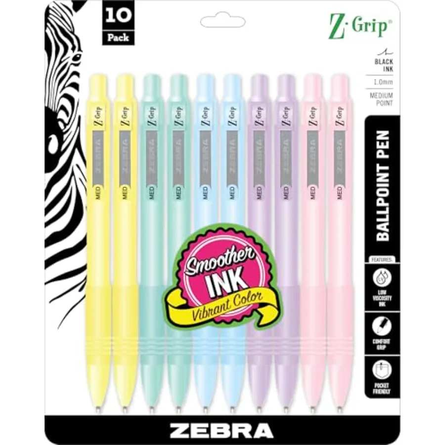 Z-Grip Retractable Ballpoint Pen, Smooth-Flowing Black Ink, 1.0mm Medium Point, School and Office Supplies, Ideal for Note-Taki
Z-Grip Retractable Ballpoint Pen, Smooth-Flowing Black Ink, 1.0mm Medium Point, School and Office Supplies, Ideal for Note-Taki