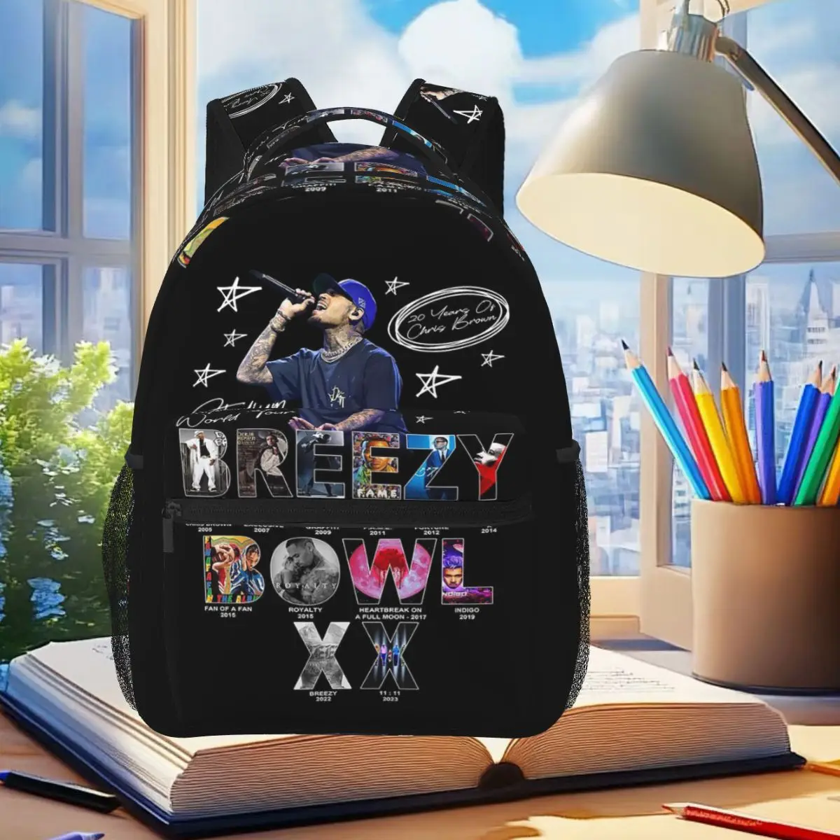 Rapper Chris Brown Albums Disks Graphic Backpack Student Boys Girls BookBag School Bag Laptop Shoulder Bags for Men Women
Rapper Chris Brown Albums Disks Graphic Backpack Student Boys Girls BookBag School Bag Laptop Shoulder Bags for Men Women