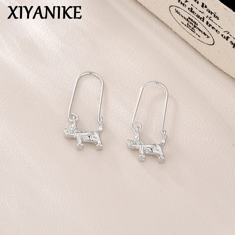 XIYANIKE Cute Animal Dog Piercing Hoop Earrings For Women Girl Sweet Fashion Jewelry Accessories New Year Gift Party сережки
XIYANIKE Cute Animal Dog Piercing Hoop Earrings For Women Girl Sweet Fashion Jewelry Accessories New Year Gift Party сережки