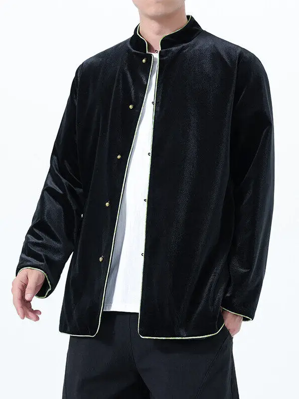 New Chinese Sle Thi Velvet Men's Jaet Loose Zen Clothes Outerwear Autumn Winter Faion Brand Tang Costume Large Size
New Chinese Sle Thi Velvet Men's Jaet Loose Zen Clothes Outerwear Autumn Winter Faion Brand Tang Costume Large Size