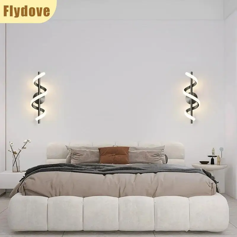 Light luxury modern minimalist spiral LED bedside wall light creative bedroom hallway hotel living room TV background wall light
Light luxury modern minimalist spiral LED bedside wall light creative bedroom hallway hotel living room TV background wall light