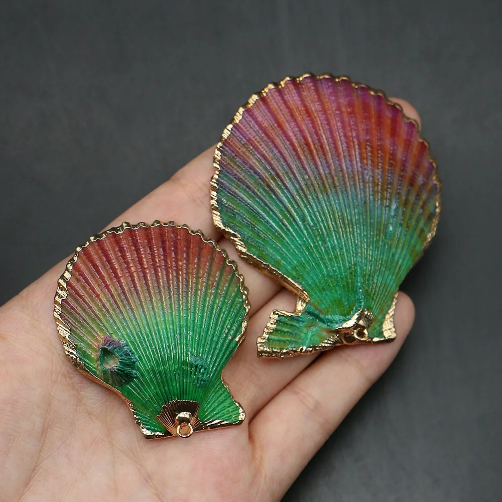 Scallop-Shaped Gradient Natural Freshwater Shell Pendant Gold-Plated Edge Dyed Shell Charms Handcrafted Fashion Necklace Gift
Scallop-Shaped Gradient Natural Freshwater Shell Pendant Gold-Plated Edge Dyed Shell Charms Handcrafted Fashion Necklace Gift