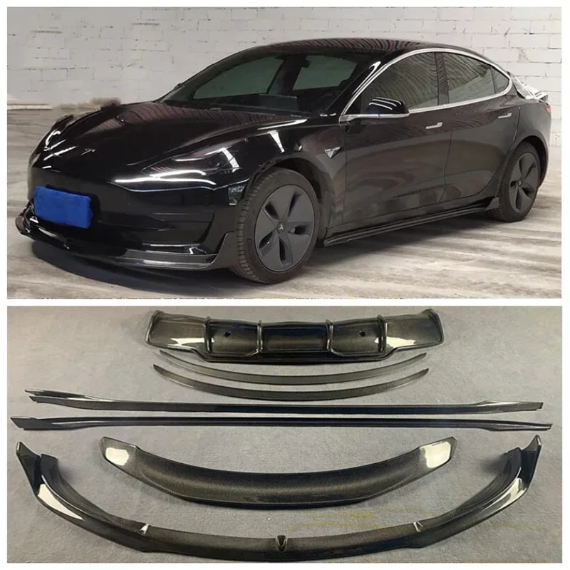 Для Tesla Model 3 2018-2022 передний бампер из настоящего углеродного волокна, задний диффузор, боковая юбка багажника, спойлер, крышка, комплект кузова
Для Tesla Model 3 2018-2022 передний бампер из настоящего углеродного волокна, задний диффузор, боковая юбка багажника, спойлер, крышка, комплект кузова