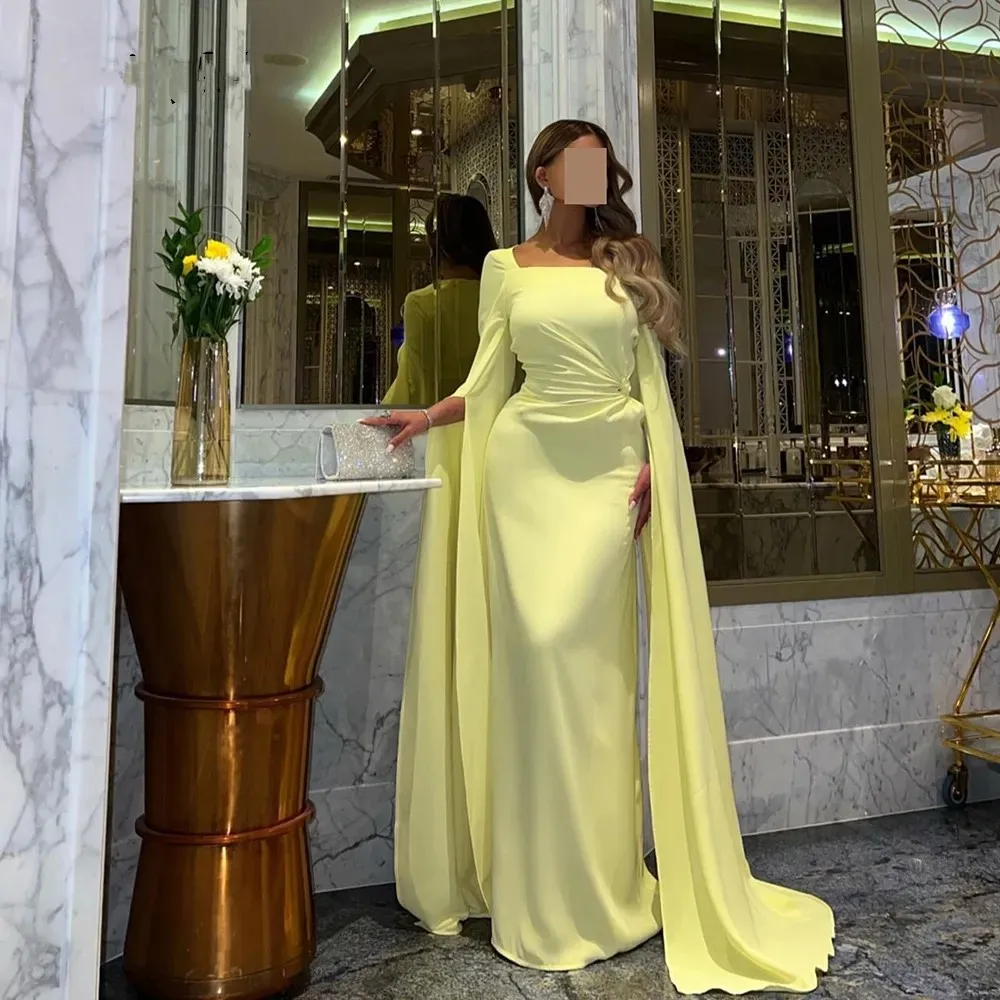 Yellow Mermaid Evening Dresses Square Collar Prom Gowns Long Formal Occasion Dresses Saudi Arabia Party Dresses For Women
Yellow Mermaid Evening Dresses Square Collar Prom Gowns Long Formal Occasion Dresses Saudi Arabia Party Dresses For Women