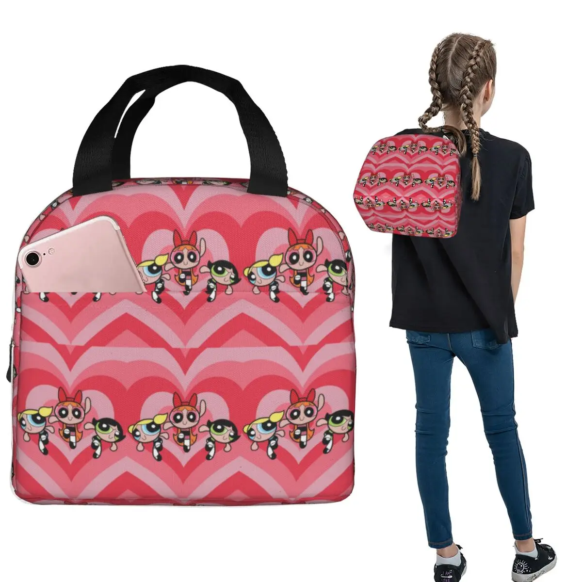 Cartoon Cute P-Powerpuff Girl Insulated Lunch Bag for Women Kids Leakproof Food Boxes Thermal Lunch Box Tote
Cartoon Cute P-Powerpuff Girl Insulated Lunch Bag for Women Kids Leakproof Food Boxes Thermal Lunch Box Tote
