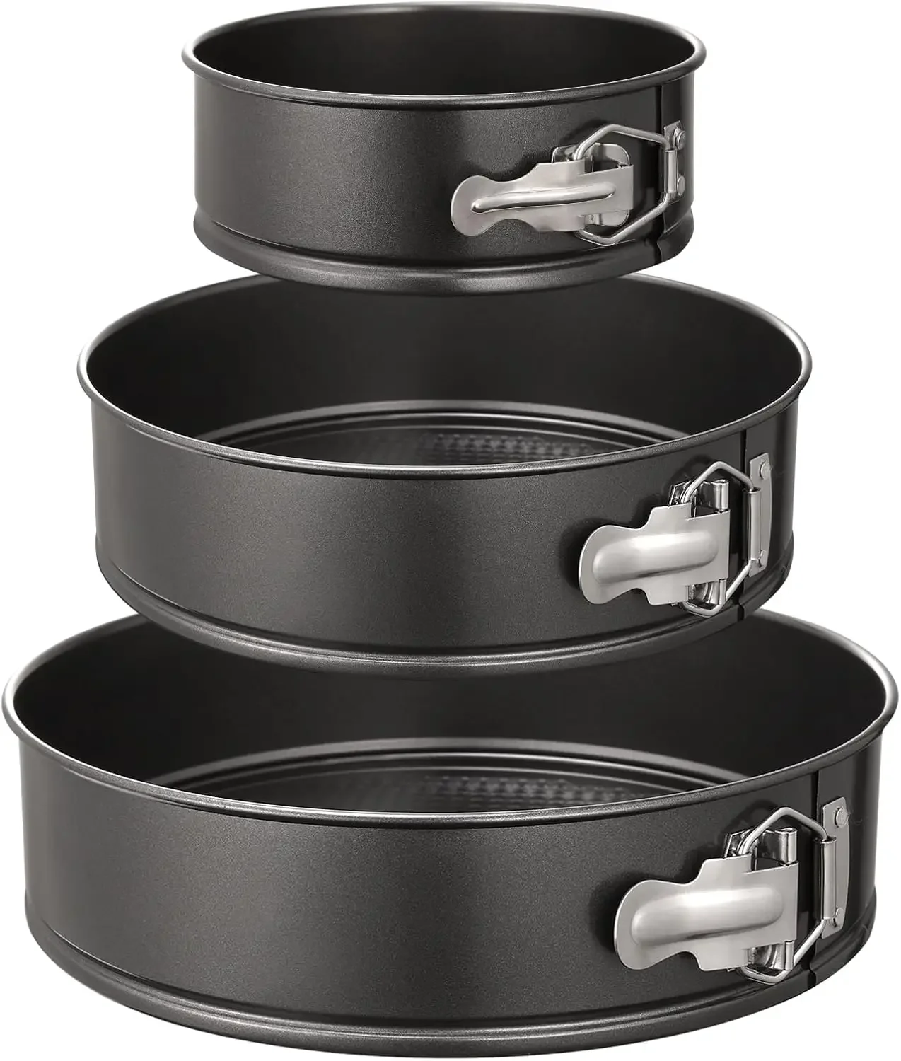 Non-Stick Springform Cake Pan Set of 3 - 6", 8", 10" Round Leakproof Pans for Cheesecake, Mousse & Quiche
Non-Stick Springform Cake Pan Set of 3 - 6", 8", 10" Round Leakproof Pans for Cheesecake, Mousse & Quiche