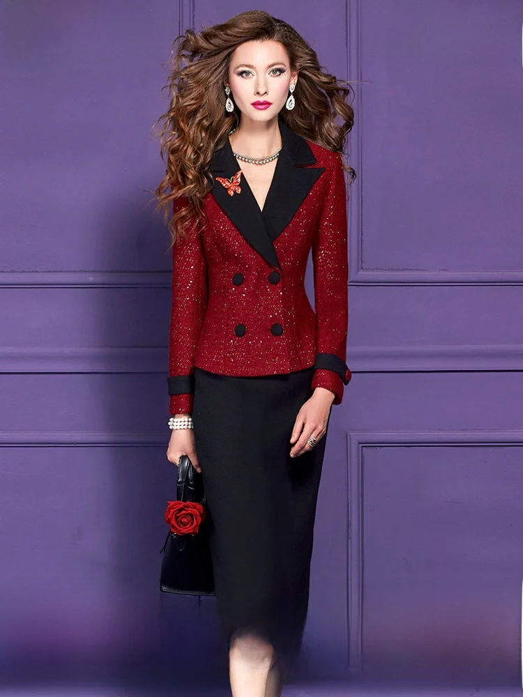 Wool Blend Suit Set for Women Elegant Style Mid-Length Skirt And Outfit Perfect for Office Commute
Wool Blend Suit Set for Women Elegant Style Mid-Length Skirt And Outfit Perfect for Office Commute