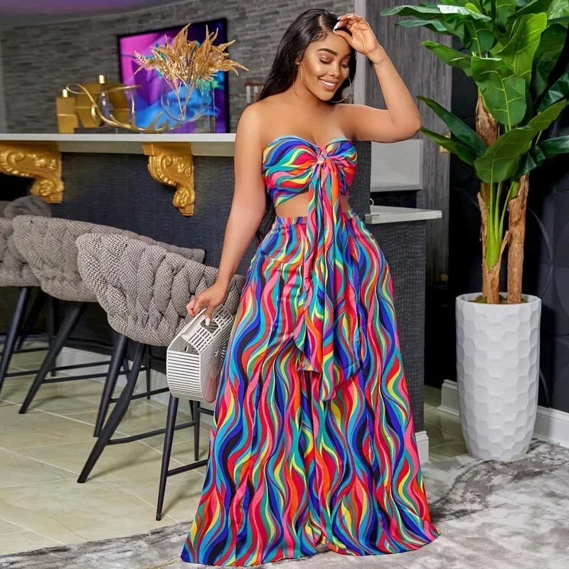 GUWU Elegant Wave Striped Two Piece Set Sweatsuit Summer Bow Crop Top and Loose Dress Women Outfits Matching Set
GUWU Elegant Wave Striped Two Piece Set Sweatsuit Summer Bow Crop Top and Loose Dress Women Outfits Matching Set