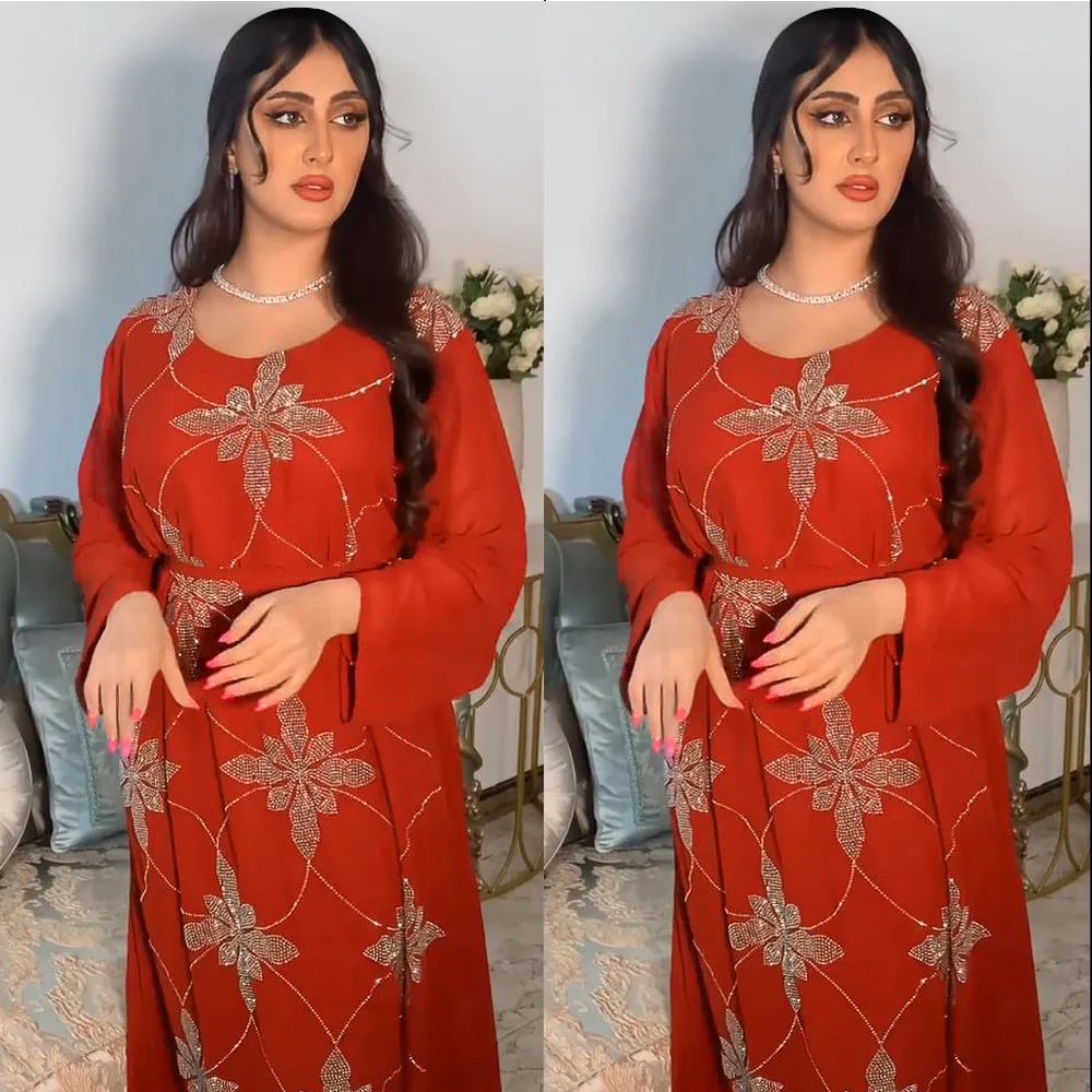 Xqy500087 Snowflake Pattern Thickened Chiffon Lined Dress With Belt For Women Robe Abaya Ramadan Dubai Luxury Islam Elegant
Xqy500087 Snowflake Pattern Thickened Chiffon Lined Dress With Belt For Women Robe Abaya Ramadan Dubai Luxury Islam Elegant