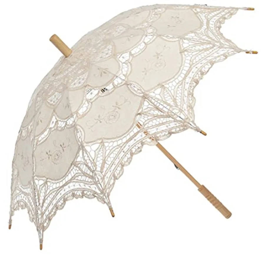 Lace Parasol Umbrella Vintage Wedding Bridal Lace Umbrella for Decoration Photo Tea Party 32 Inch Adult Size
Lace Parasol Umbrella Vintage Wedding Bridal Lace Umbrella for Decoration Photo Tea Party 32 Inch Adult Size