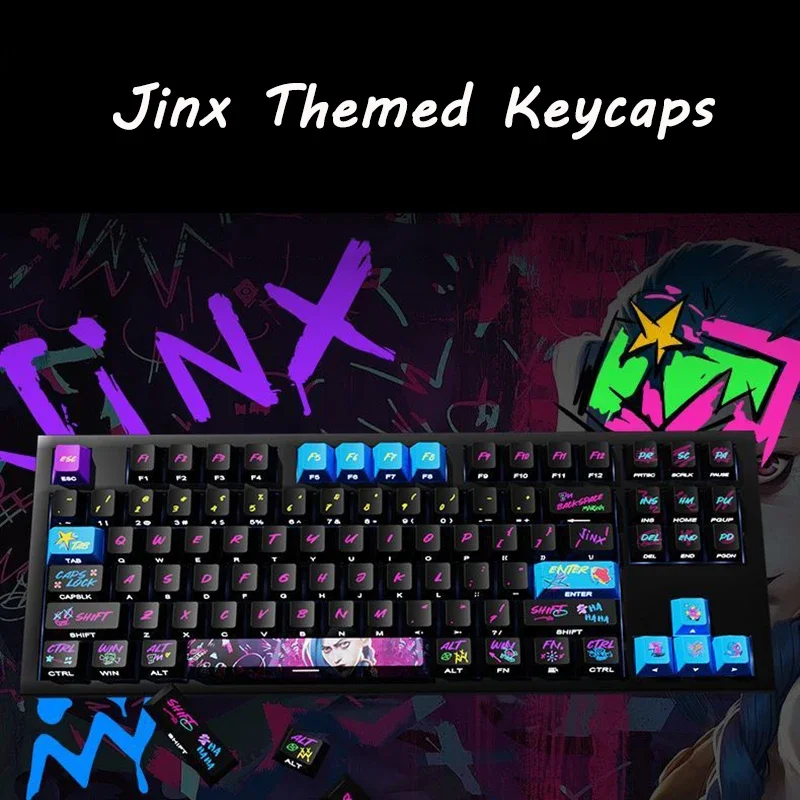 Jinx Themed Keycaps for Mechanical Keyboards Cartoon Anime 120 Keys Keycaps Set PBT Material Sublimation Keycap Cute Collect
Jinx Themed Keycaps for Mechanical Keyboards Cartoon Anime 120 Keys Keycaps Set PBT Material Sublimation Keycap Cute Collect