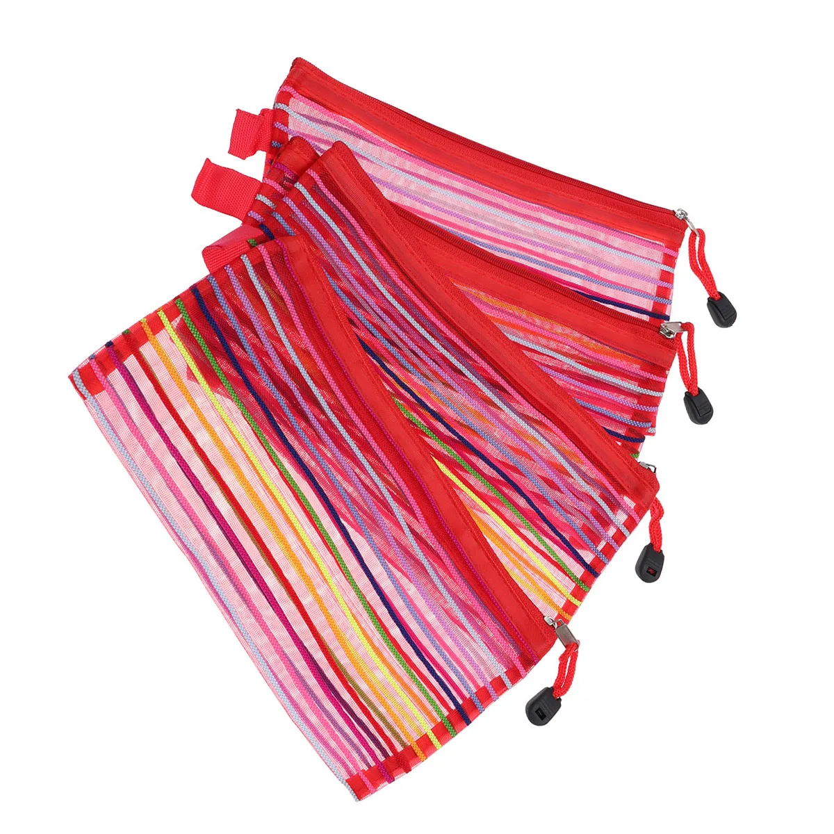 12pcs Mesh Pencil Case Rainbow Stripes Nylon Storage Bag with Zipper Lightweight Travel Organizer File Folder
12pcs Mesh Pencil Case Rainbow Stripes Nylon Storage Bag with Zipper Lightweight Travel Organizer File Folder