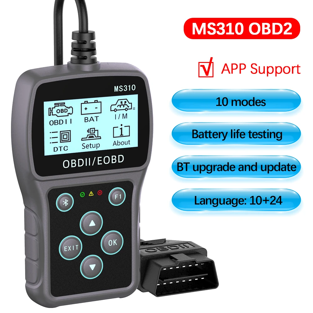 Vehicle OBD2 Code Reader Work for Car Auto MS310 OBDII Scanner Car Diagnostic Scan Tool Multi-language Read Vehicle Information