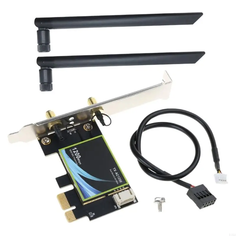 920L 1200Mbps Dual-band Wireless WiFi Card 802.11ac Bluetooth-compatible4.0 PCI-E WiFi Adapter 2.4G-/5G-For Desktop PC Laptop
920L 1200Mbps Dual-band Wireless WiFi Card 802.11ac Bluetooth-compatible4.0 PCI-E WiFi Adapter 2.4G-/5G-For Desktop PC Laptop