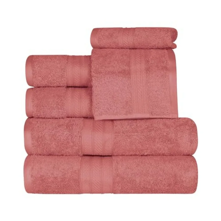 Bathroom towel set: 700 GSM long staple 100 combed cotton, blush color, ultra-durable plush absorbent single-ply 6-piece
Bathroom towel set: 700 GSM long staple 100 combed cotton, blush color, ultra-durable plush absorbent single-ply 6-piece